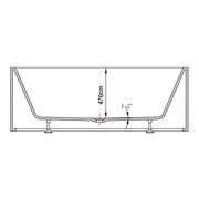 Bathroom Acrylic Free Standing Bath Tub Thin Edge 1500 x 750 x 600 Freestanding (linea Box)