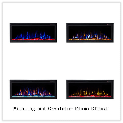 Horizon 42" Slim Trim Black Built-in Recessed / Wall mounted Heater Electric Fireplace