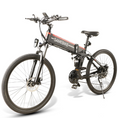 SAMEBIKE 26 Inch Aluminum Folding Electric Bike 350W Motor 10.4Ah Battery Max 30 KPH Black