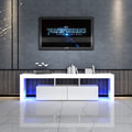 Modern LED TV Cabinet Entertainment Unit Stand High Gloss Furniture 1600mm White