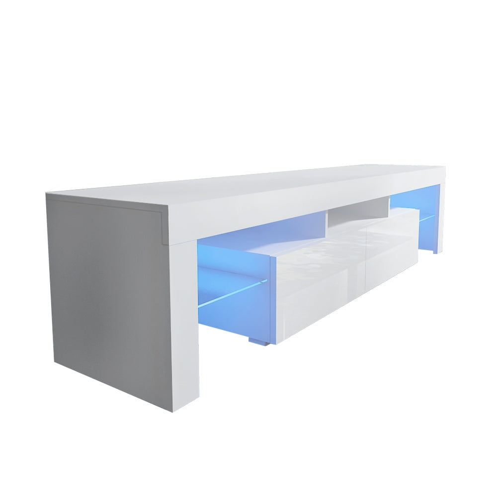 Modern LED TV Cabinet Entertainment Unit Stand 200cm High Gloss White MLD06