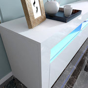 Modern LED TV Cabinet Entertainment Unit Stand High Gloss Furniture 2000mm White