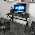 Gaming Computer Desk with LED Lights Cup Holder Headphone Hook 120x60x75cm