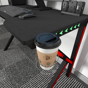 Gaming Computer Desk with LED Lights Cup Holder Headphone Hook 120x60x75cm