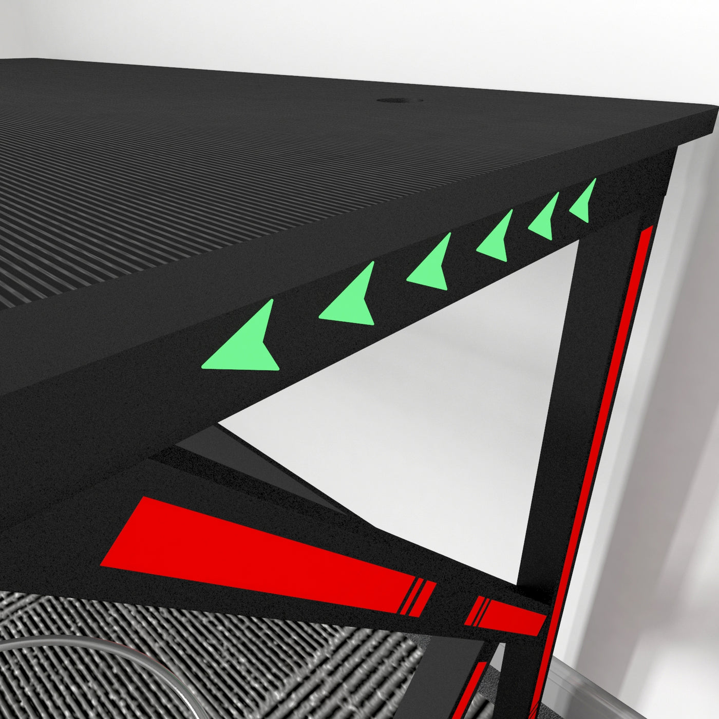 Gaming Computer Desk with LED Lights Cup Holder Headphone Hook 120x60x75cm