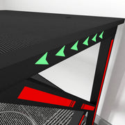 Gaming Computer Desk with LED Lights Cup Holder Headphone Hook 120x60x75cm