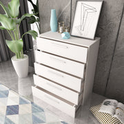 5-Drawer Chest White Storage Modern Cabinet 90cm Height