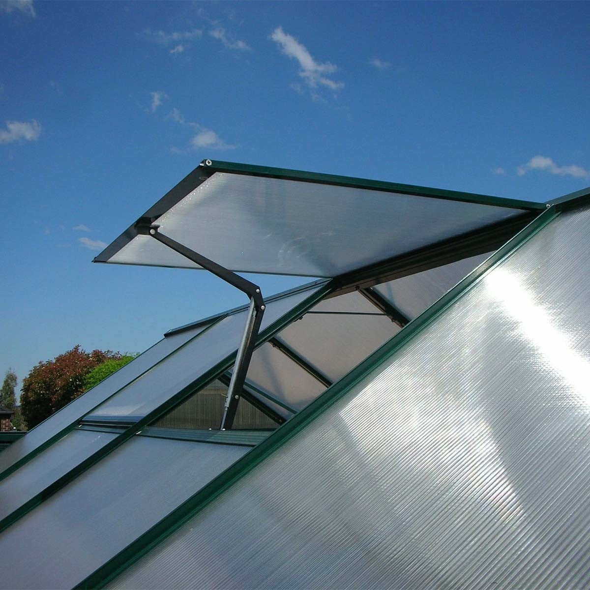 Polycarbonate & Aluminium Walk-in Greenhouse L260xW195cm Green 6mm double-walled Panel