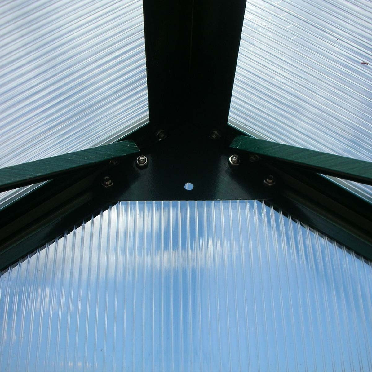 Polycarbonate & Aluminium Walk-in Greenhouse L381xW260cm Green (6mm Panel)