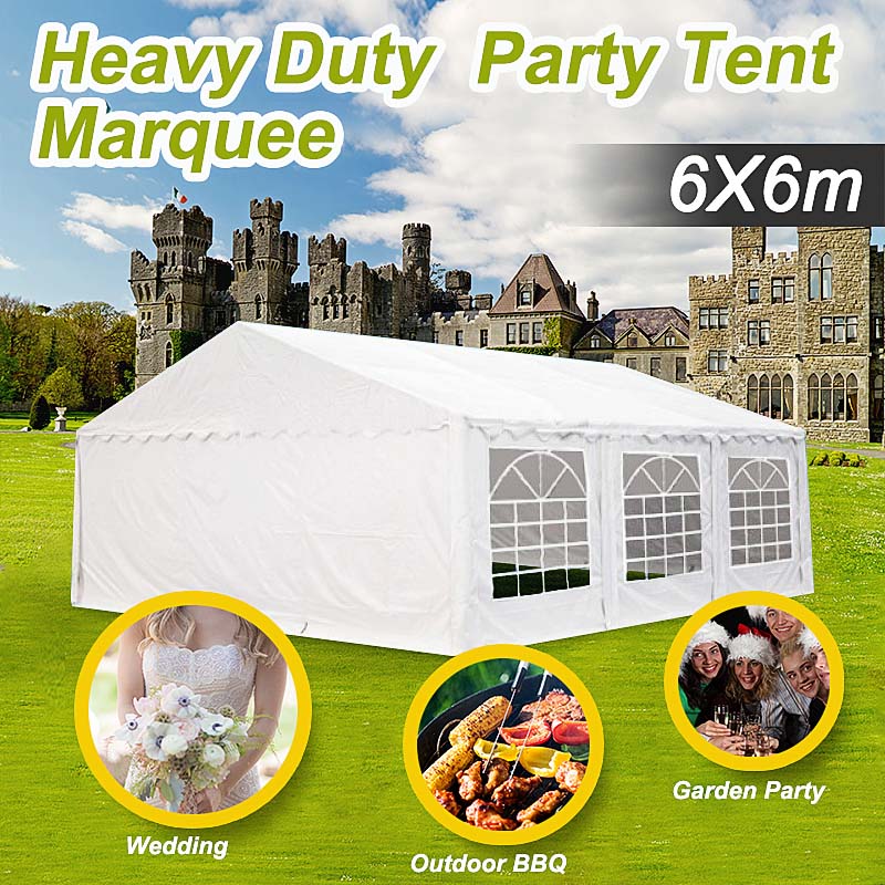 6x6m Commercial Grade Galvanised Frame Wedding Marquee Heavy Duty Party Tent