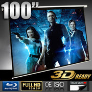 Electric Motorised TV Cinema HD Projector Screen 100" + Remote Control