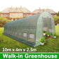 10m x 4m Heavy Duty 0.8x25mm Galvanised Frame Walk-in PE Polytunnel Greenhouse