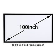 100" TV Cinema HD Projector Screen Flat Fixed Frame 16:9