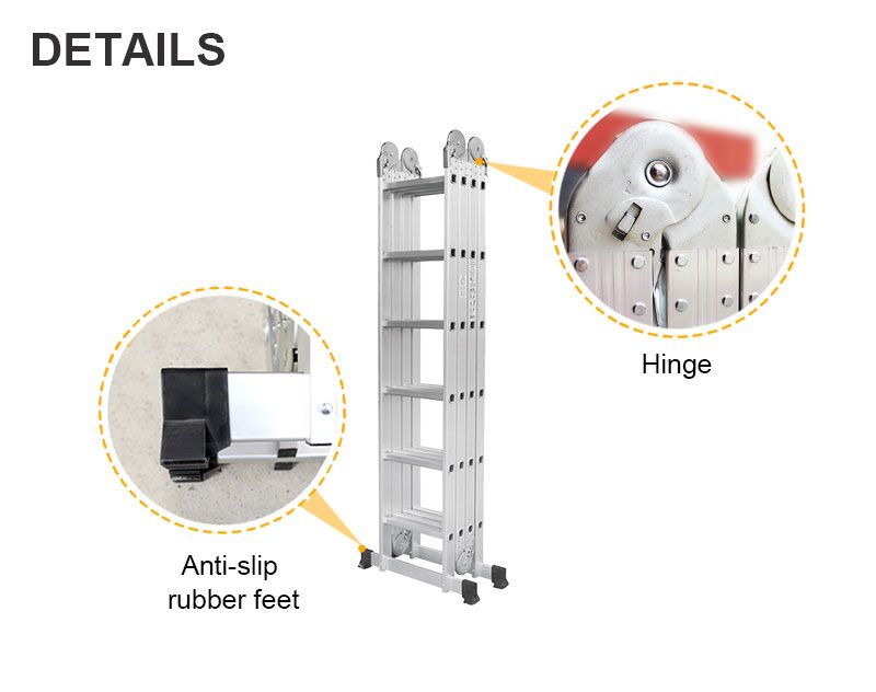 7m Multi Purpose Folding Adjustable Aluminium Ladder with platform