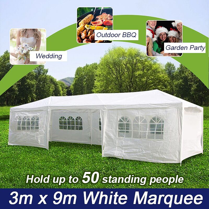 Wedding Gazebo Outdoor Marquee Party Tent 3m x 9m White Cooper