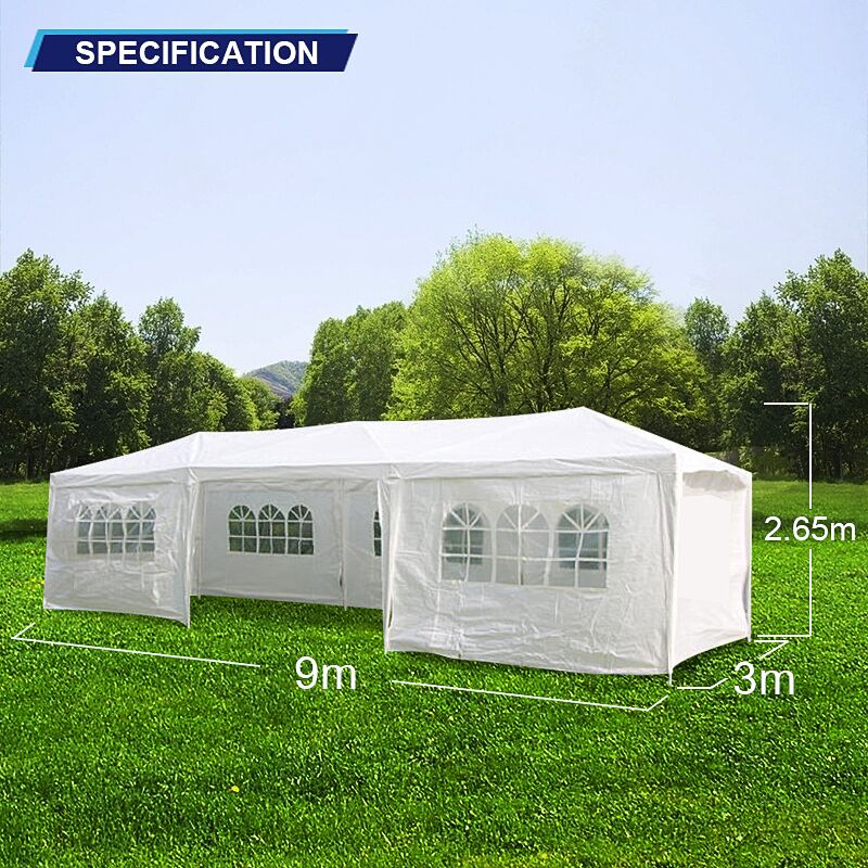 Wedding Gazebo Outdoor Marquee Party Tent 3m x 9m White Cooper