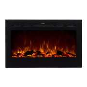 Victoria 36" Black Built-in Recessed / Wall mounted Heater Electric Fireplace
