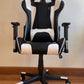 High Back 180 degrees tilt Ergonomic Gaming Office Executive Racing Chair Seat -Black and White