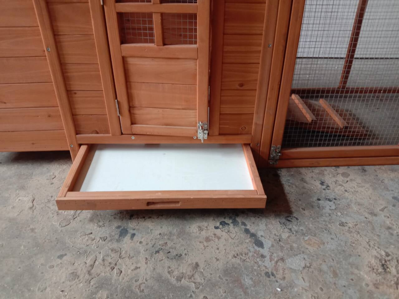 Rabbit Chicken Coop Guinea Pig Ferret Hen Hutch Cage House with Run 190X64XH100cm