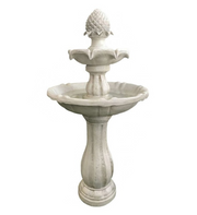 3 Tier Bird Bath Solar Water Fountain Ivory Extra Tall 112cm