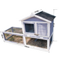 Rabbit Chicken Coop Guinea Pig Ferret Hen Hutch Cage House with Run 155x91x60cm