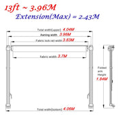 13ft x 8 ft Caravan Roll out Awning Annex Aluminium Construction Complete Pack