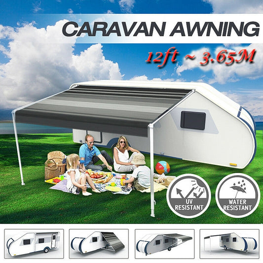 12ft x8ft Caravan Roll out Awning Annex Aluminium Construction Complete Pack