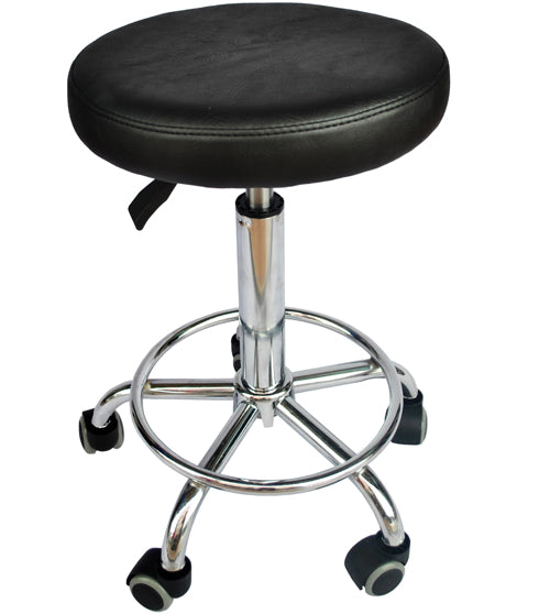 Black Salon Stool Chair Hydraulic Adjustable Barber Stool Tattoo Equipment