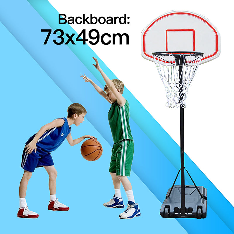 Adjustable Portable Height Junior Kids Basketball Stand System Net Ring Hoop Set Black