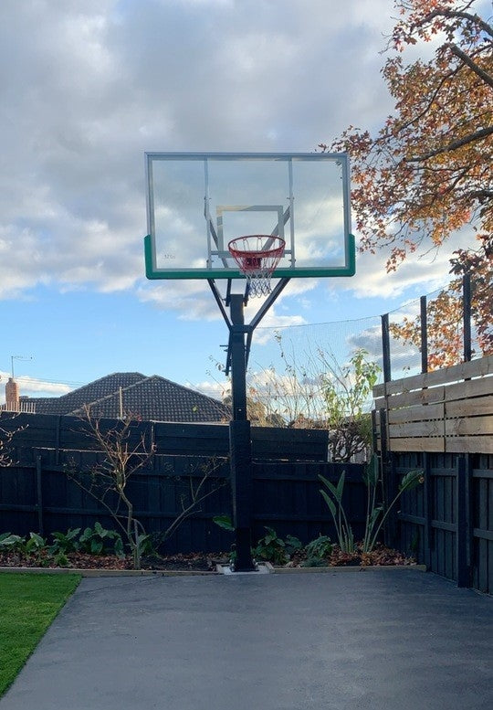 72 inch Professional In-ground Basketball System with Hoop Tempered Glass Backboard