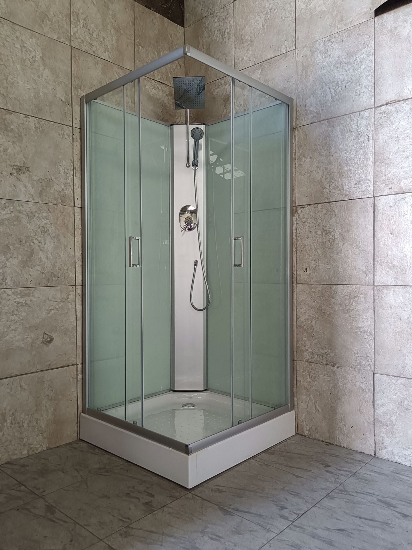 Shower Screen Cubicle Enclosure Mixer Base Bathroom 900x900x2300mm 180 ...