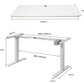 Electric Height-adjustable Computer & Laptop Standing Desk Single Motor White Frame  Maple Top