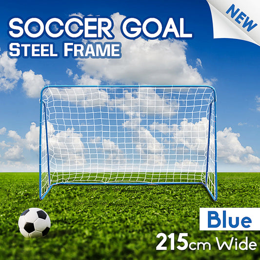 Soccer Goal 215cm Steel Frame Portable Football Net No Ball Goals