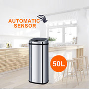 Stainless Steel Sensor Bin for Kitchen Office 50L