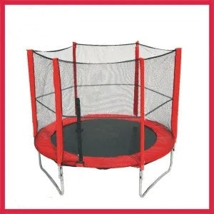 6ft Trampoline & Enclosure Set with Safety Net pad Red