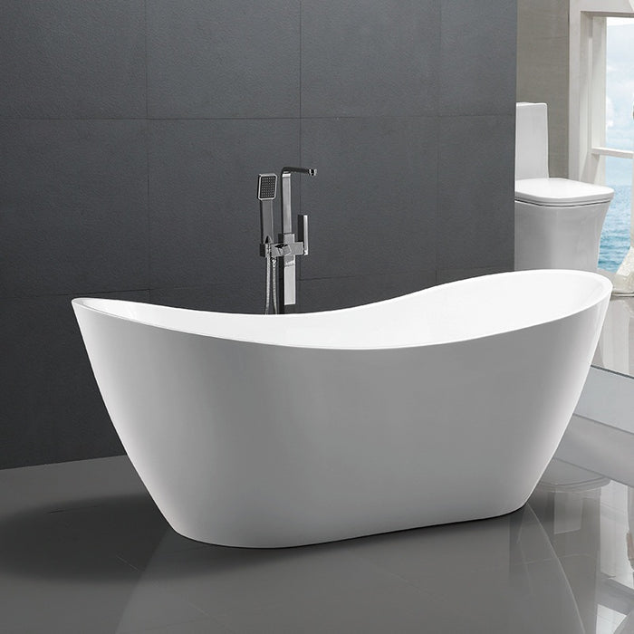 Bathroom Acrylic Free Standing Bath Tub Thin Edge 1800 x 800 x 720 Freestanding (Tender & Curve)