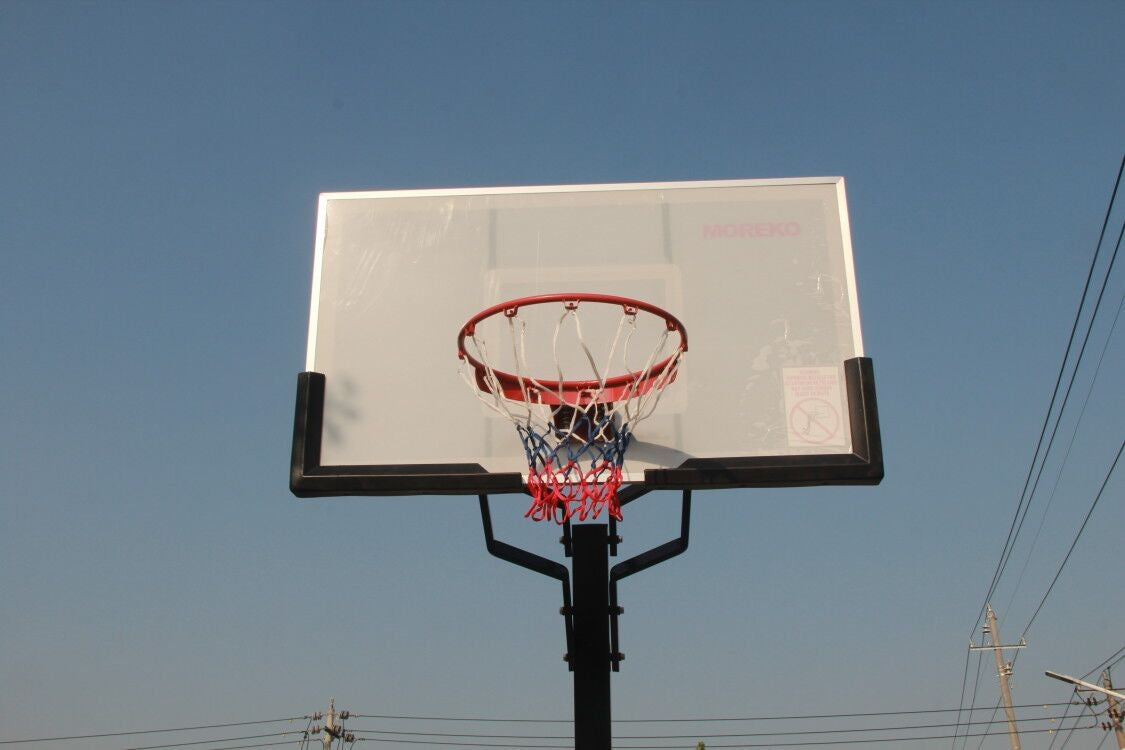 54 inch Portable Basketball Ring System Slam Dunk Height Adjustable (2.3m-3.05m) with Stand Ring Net