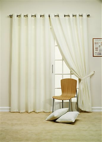 Light Stone 100% Blockout Eyelet Curtains 140cm X 230cm (Drop)