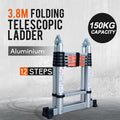 3.8M Multi-Purpose Aluminium Telescopic Extension Ladder