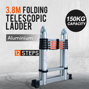 3.8M Multi-Purpose Aluminium Telescopic Extension Ladder