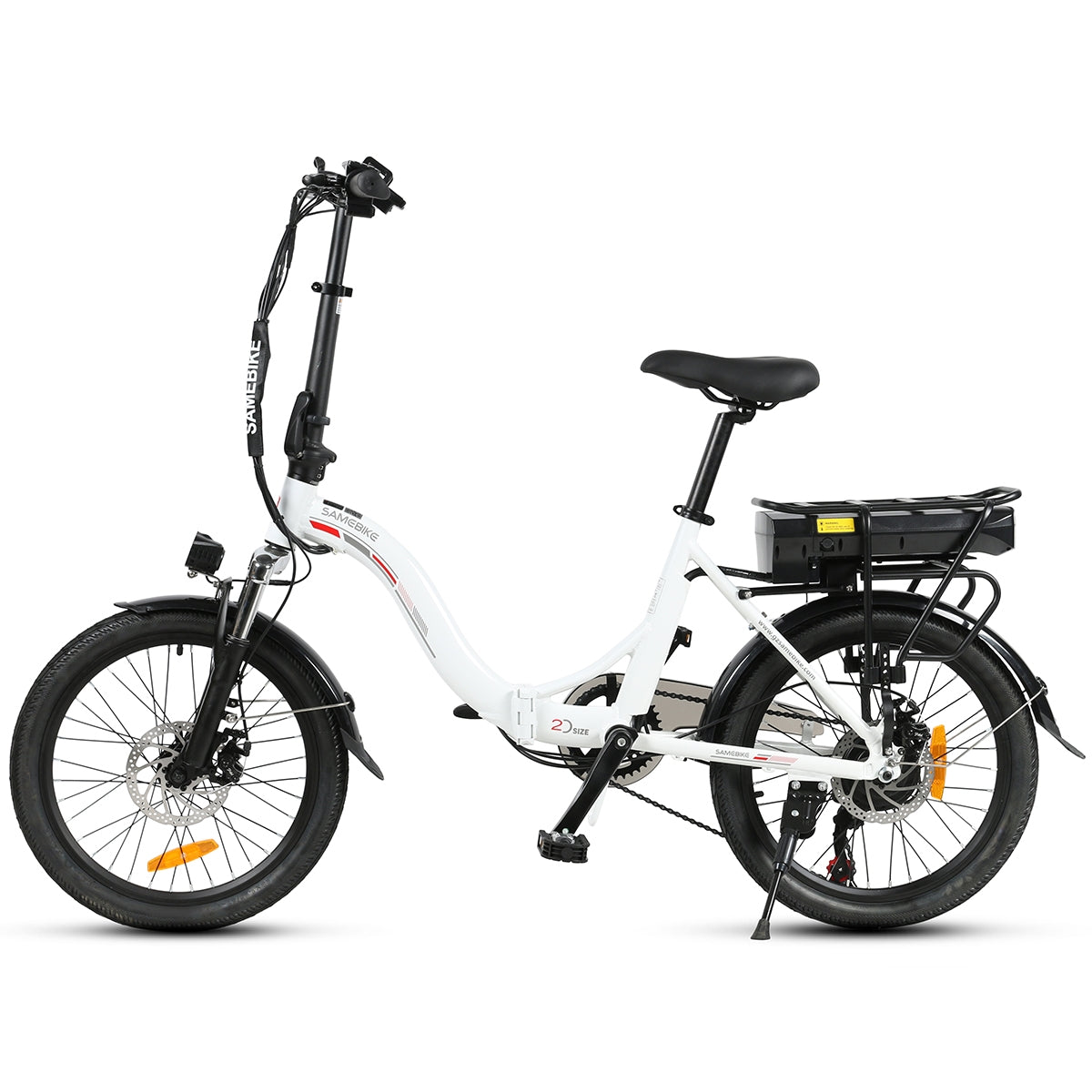 SAMEBIKE 350W Folding Electric Bike Bicycle 20KM/H E-bike White