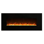 1500W 50" Black Wall Mounted Electric Fireplace Heater Fire Flame