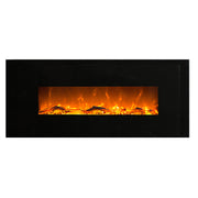 1500W 50" Black Wall Mounted Electric Fireplace Heater Fire Flame