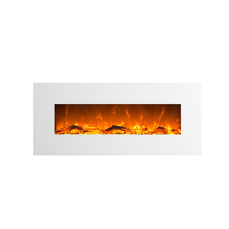 1500W 50" Wall Mounted White Electric Fireplace Heater Fire Flame No recess