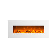 1500W 50" Wall Mounted White Electric Fireplace Heater Fire Flame No recess
