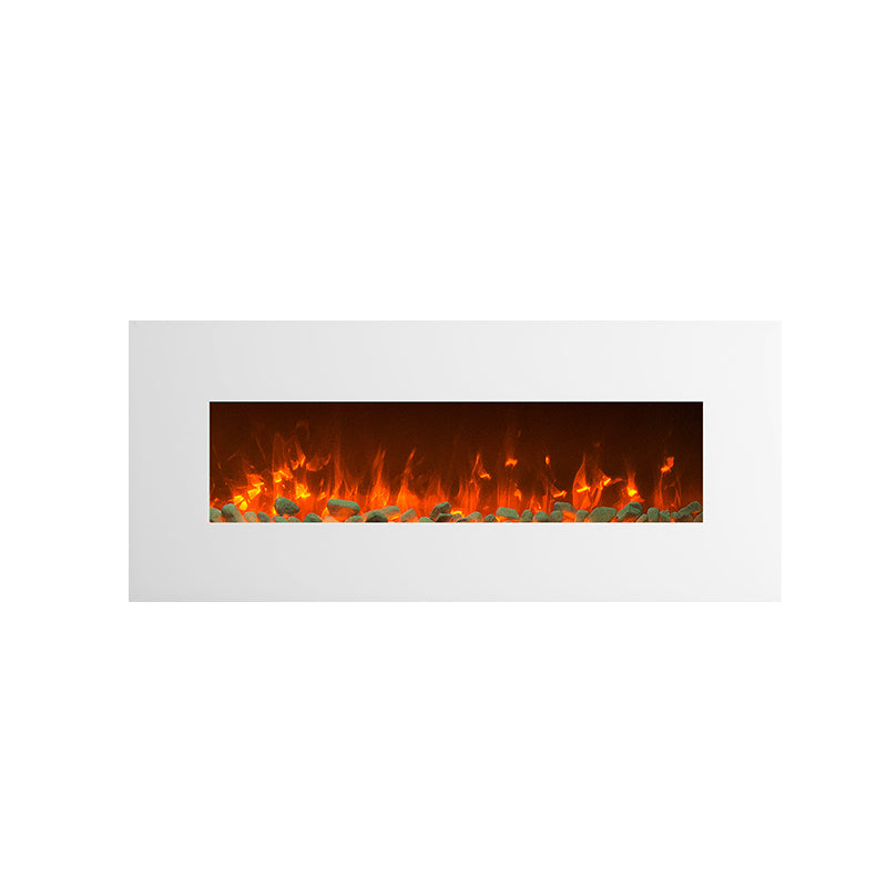 1500W 50" White Wall Mounted Electric Fireplace Heater Fire Flame