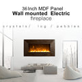 1500W 36" Wooden Frame (MDF) Wall Mounted Electric Fireplace Heater