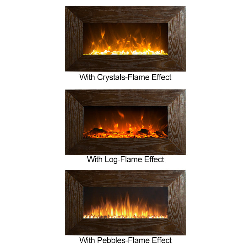 1500W 36" Wooden Frame (MDF) Wall Mounted Electric Fireplace Heater