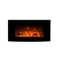 1500W 36" Black Curved Wall Mounted Electric Fireplace Heater Fire Flame