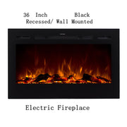 Victoria 36" Black Built-in Recessed / Wall mounted Heater Electric Fireplace